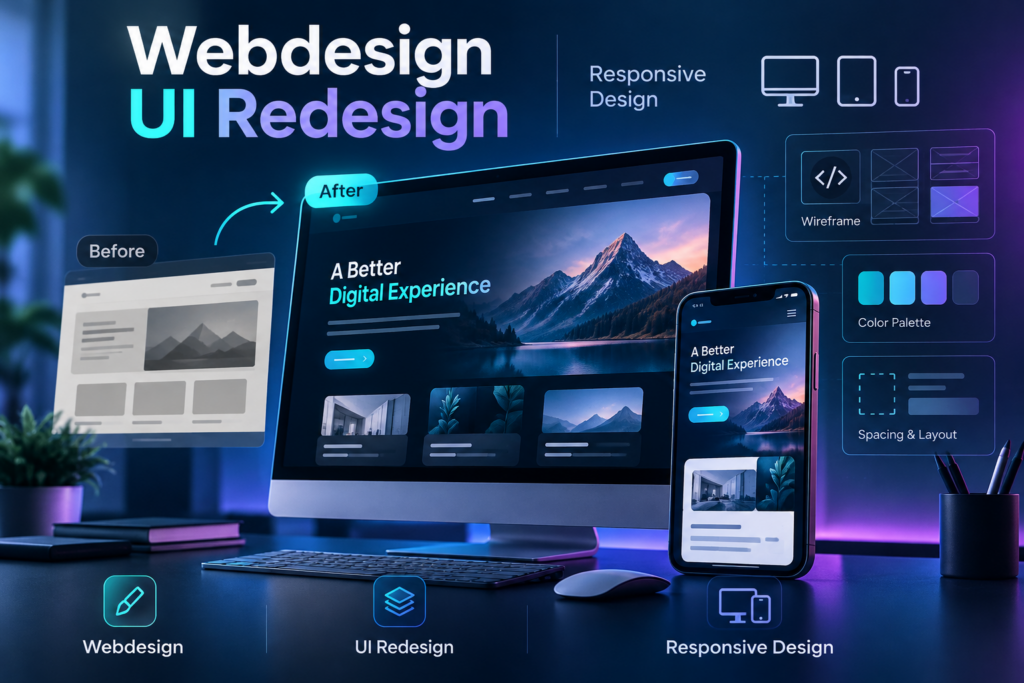 I will redesign and improve your website UI for desktop and mobile