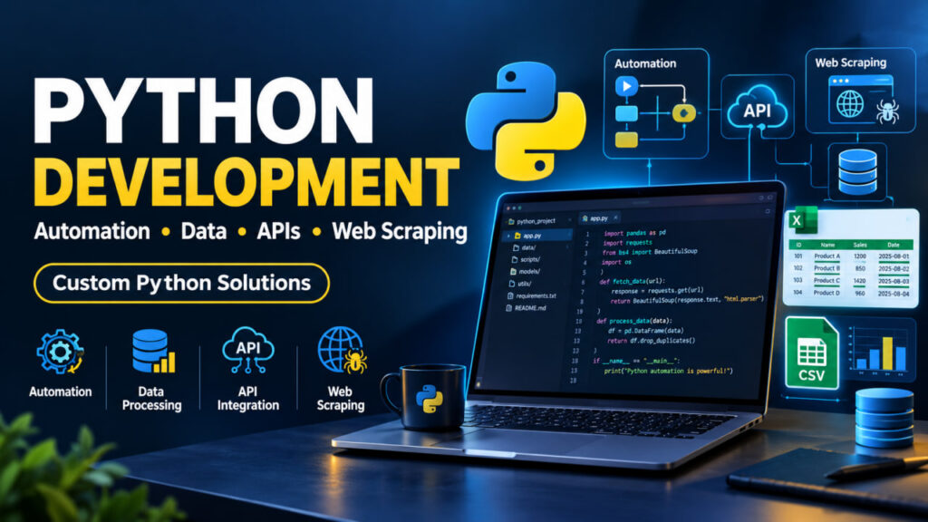 Python Development :I will develop Python scripts, automation tools, and data processing solutions