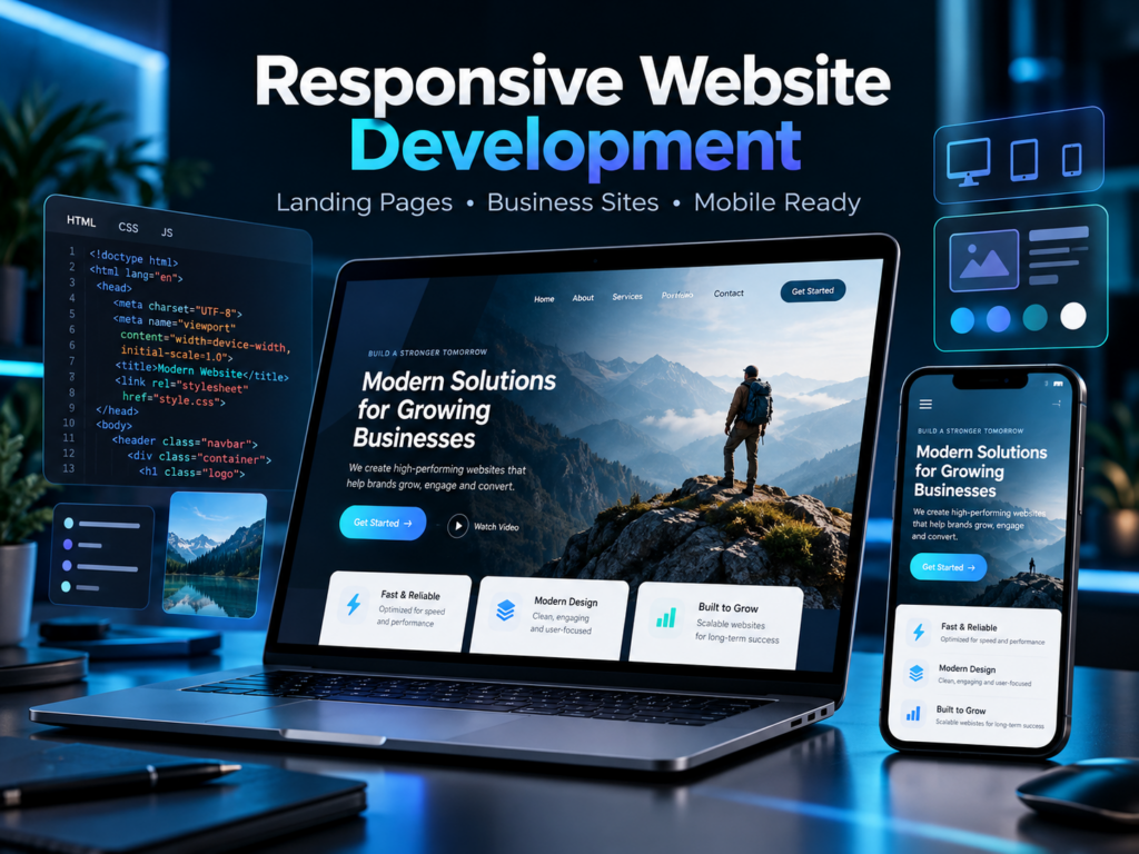 I will create a modern, responsive business website or landing page