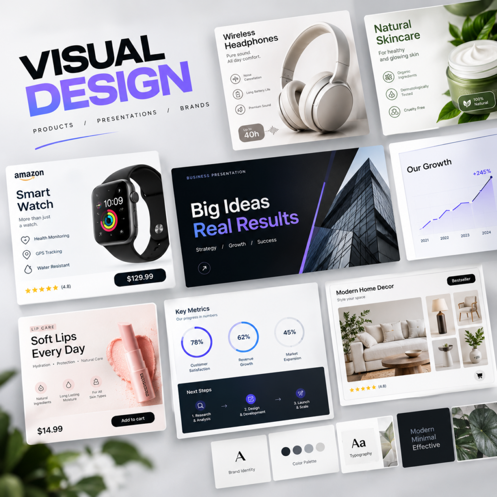 Marketplace Card Design, Infographics & Presentation Pitch Decks